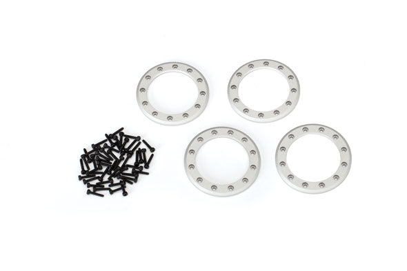 TRAXXAS 1.9in Satin Chrome Beadlock Rings w/ Screws suit TRX-4 4pcs - 8169