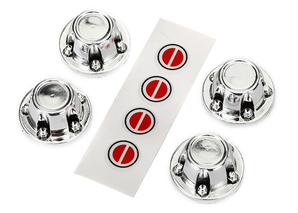 TRAXXAS Chromed Center Wheel Caps w/ Decals 4pcs - 8176