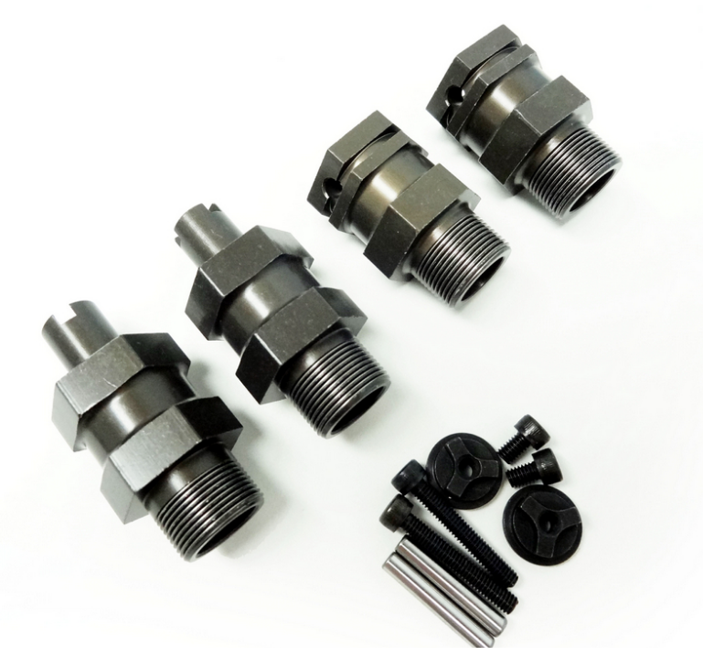 ROVAN 1in Extended Hub Set Gunmetal Aluminium 4pcs - ROV-85180