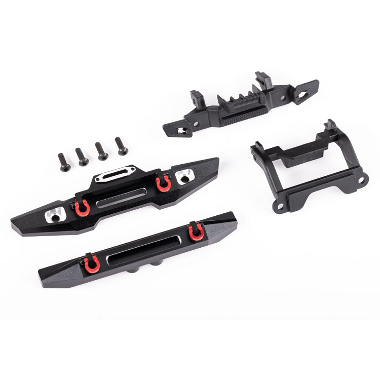 TRAXXAS Fr &amp; Rr Aluminium Bumpers Black suit TRX-4M Defender - 9734X