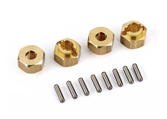 TRAXXAS 7mm Wheel Hexes Brass w/ Axle Pins suit TRX-4M - 9750X