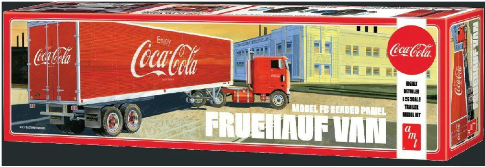 AMT Fruehauf Coca-Cola Model FB Beaded Panel Semi 1:25 - AMT1109