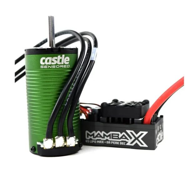 CASTLE CREATIONS 1415-2400Kv Sensorored Brushless Motor w/ Mamba X SCT ESC 25.2v Waterproof Combo - CSE010016001