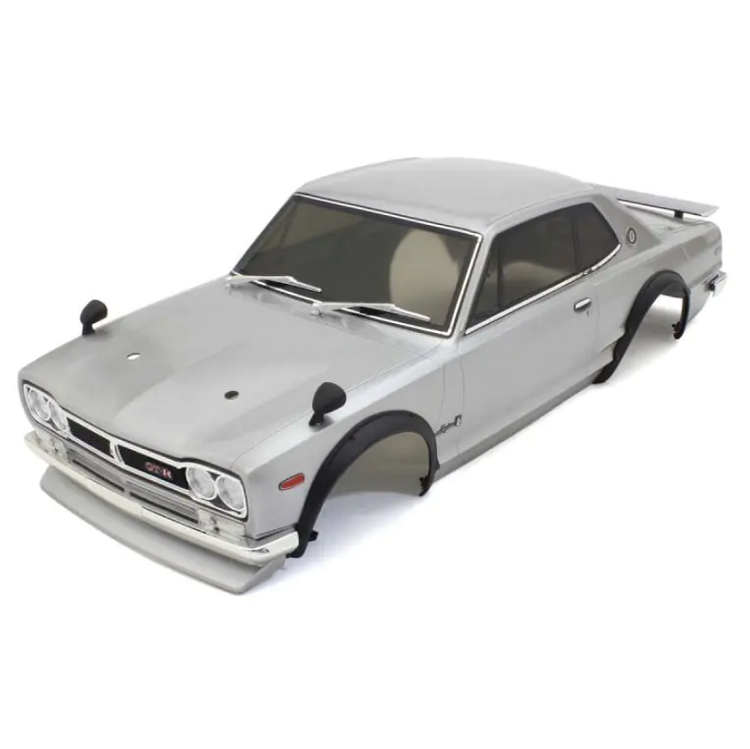 KYOSHO Silver Nissan Skyline 2000GT-R KPGC10 Tuned Version Painted & Trimmed Body Shell - KYO-FAB606SL