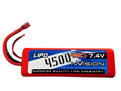 NVISION 4500mah 7.4V 45C Lipo Battery Round HC Deans - NVO1109