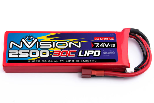 NVISION 2500mah 7.4V 30c Lipo Battery SC Deans - NVO1804