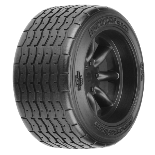 PROLINE Protoform 1:10 Rear VTA Tyres on Black 8-Spoke Wheel 31mm 2pcs - PRM1013918