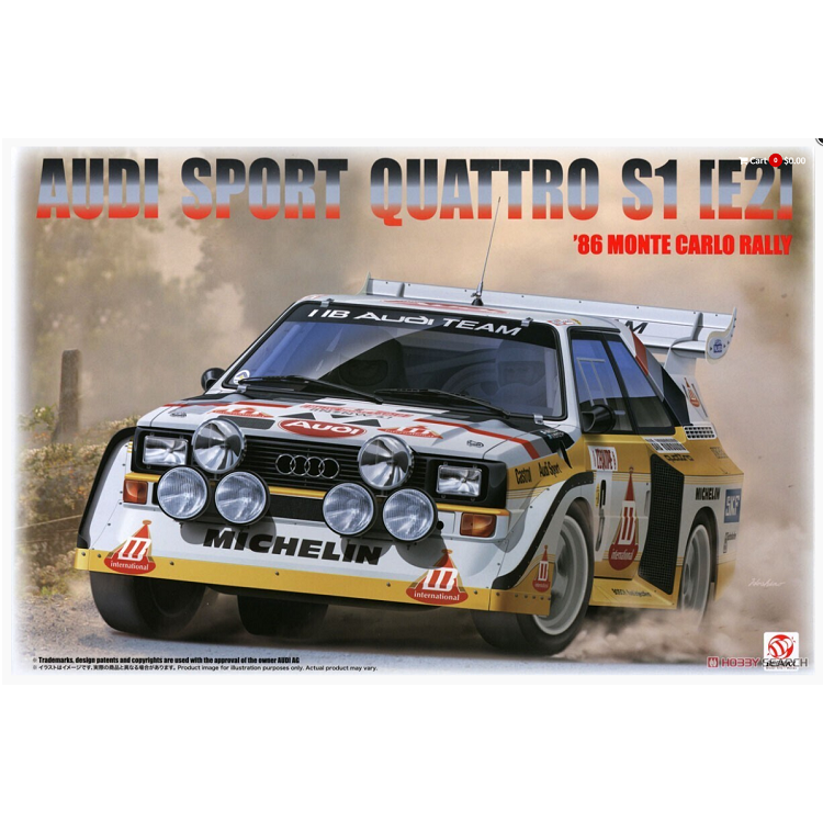 BEEMAX Audi Sport Quattro S1 1986 Monte Carlo Rally 1:24 - BEE-24035