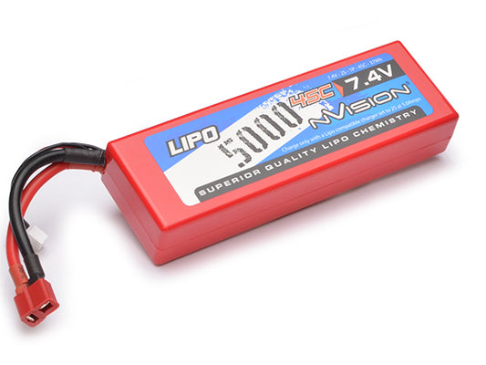 NVISION 5000mah 7.4V 45C Lipo Battery HC Deans - NVO1111