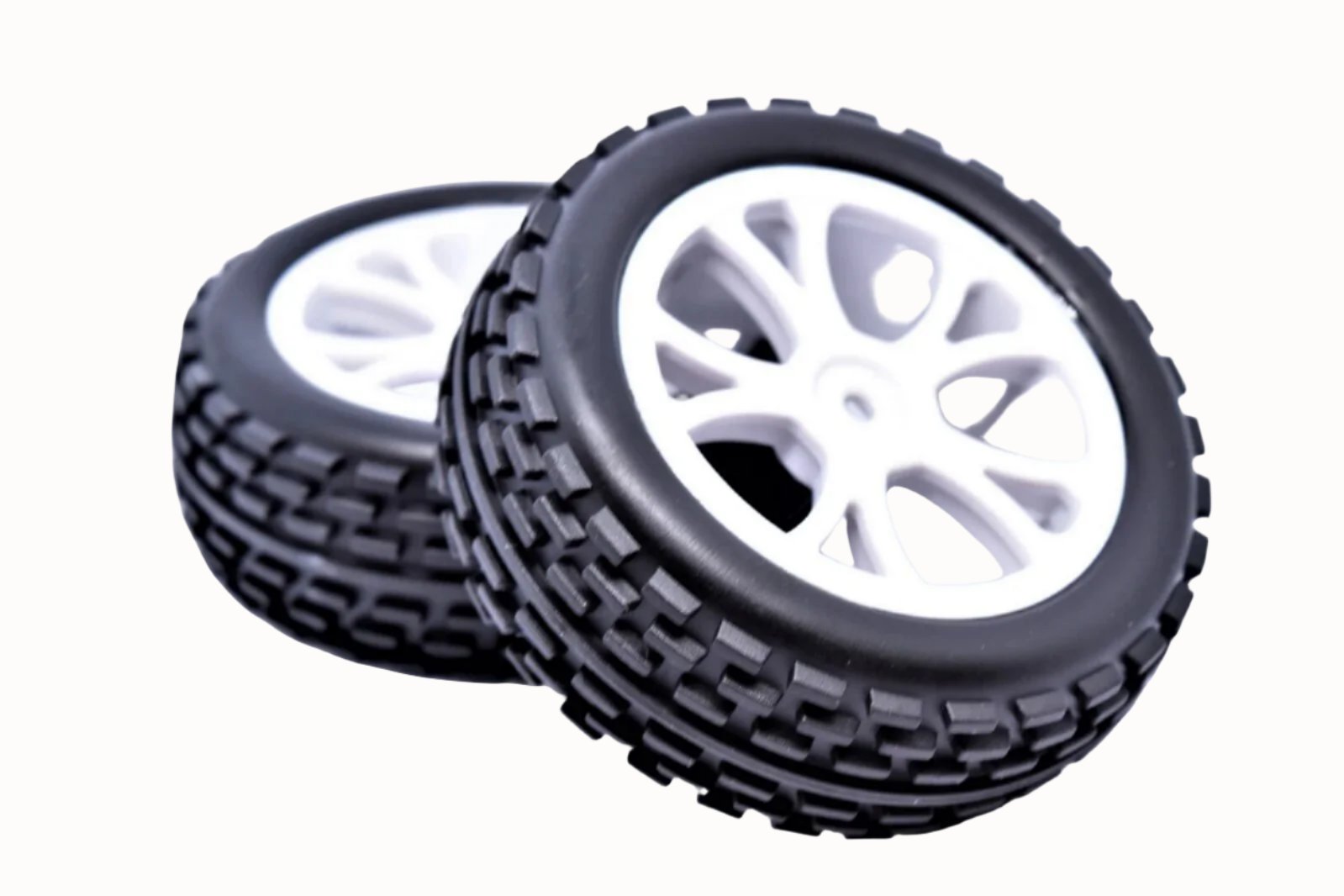 RIVERHOBBY Fr Split Rib Tyre on White Wheel suit Spirit/ Vantage 2pcs FTX-6300W - RH-10302W