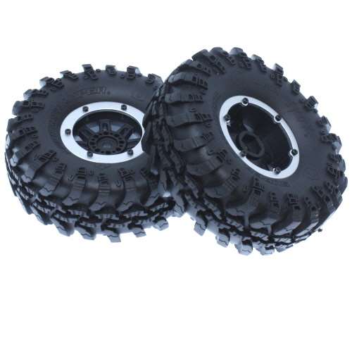 REDCAT Interco Super Swamper Tyres & Firm Foams on 1.9in Black Wheels w/ Aluminium Beadlock 2pcs - 13851