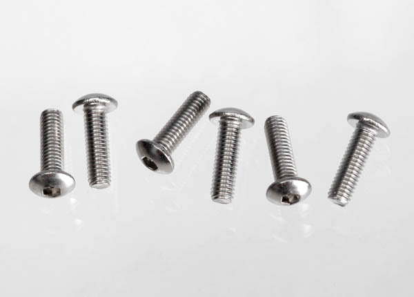 TRAXXAS 3x10mm Hex Drive Button Head Stainless Steel Screws 6pcs - 2577X