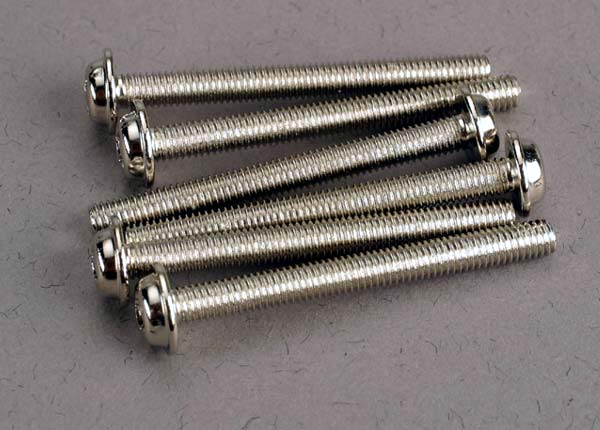 TRAXXAS 3x30mm Phillips Drive Washer Head Screws 6pcs - 3196