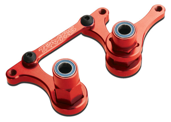 TRAXXAS Steering Bellcrank Assembly Red Aluminium w/ Bearings - 3743X