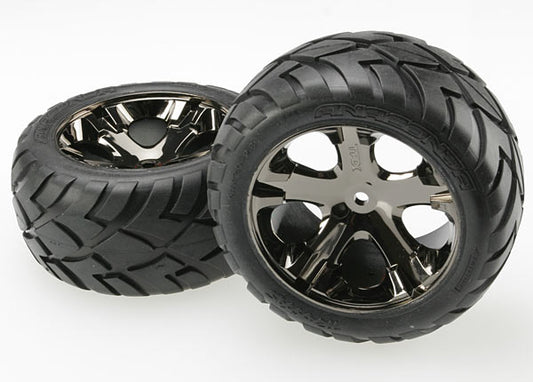 TRAXXAS Anaconda Street Tyres on 2.8in All-Star Black Chrome Wheels Rear 2pcs - 3773A