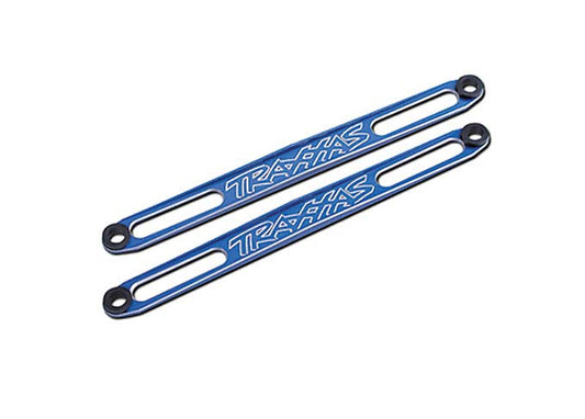 TRAXXAS Battery Hold Down Plate Blue Aluminium 2pcs - 3923X