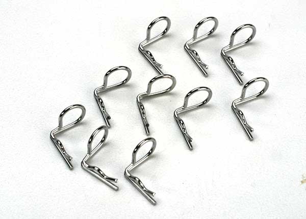 TRAXXAS 90deg Body Clip Silver 10pcs - 3935