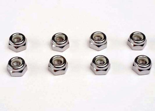 TRAXXAS 5mm Chrome Nyloc Nuts 8pcs - 4147