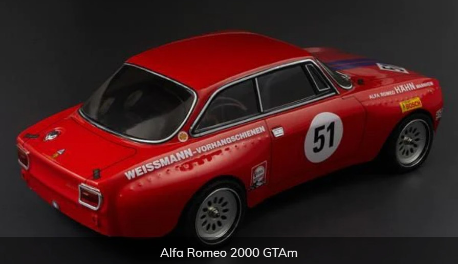 KILLERBODY Alfa Romeo 2000 GTAm Red Painted Bodyshell 195mmW 257mmWB - KB48251