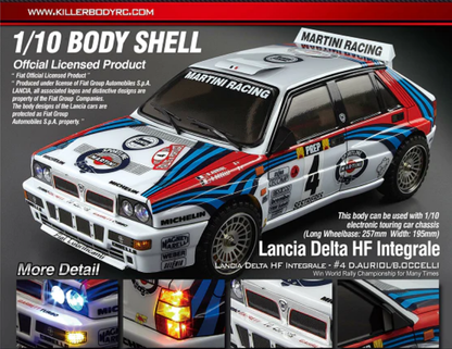 KILLERBODY Lancia Delta HF Intergrale Painted Bodyshell 195mmW 257mmWB - KB48248