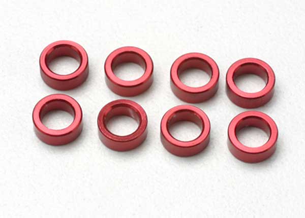 TRAXXAS Pushrod Spacers Red Aluminium 8pcs -5133