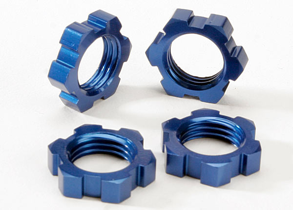 TRAXXAS 17mm Wheel Nuts Splined Blue Aluminium 4pcs - 5353