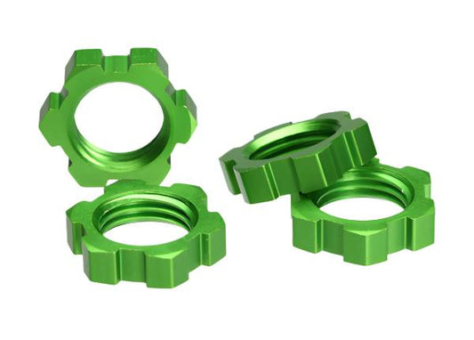 TRAXXAS 17mm Wheel Nuts Splined Green Aluminium 4pcs - 5353A