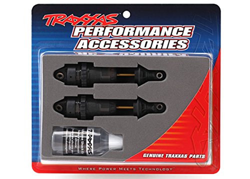 TRAXXAS GTR-LONG FR SHOCKS HARD ANOD. PTFE-COATED BODIES TiN SHAFTS NO SPRINGS 2PCS - 7461X