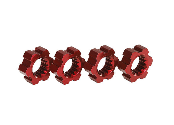 TRAXXAS 24mm Wheel Hex Hubs Splined Red Aluminium 4pcs - 7756R