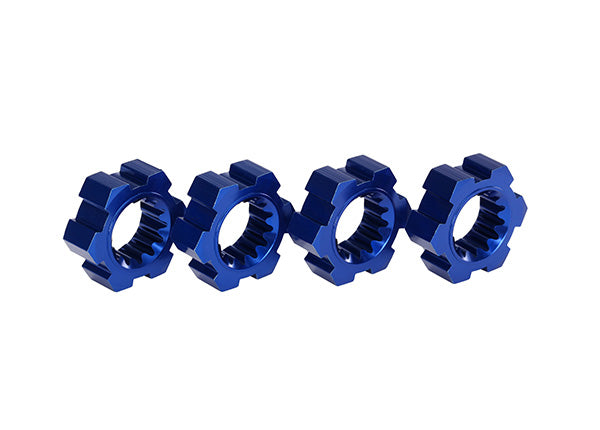 TRAXXAS 24mm Wheel Hex Hubs Splined Blue Aluminium 4pcs - 7756X