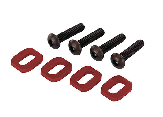 TRAXXAS Motor Mount Washers Red Aluminium w/ 4x18mm Screws - 7759R