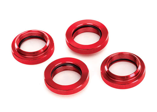 TRAXXAS GTX Shock Spring Upper Retainers Red Aluminium 4pcs - 7767R