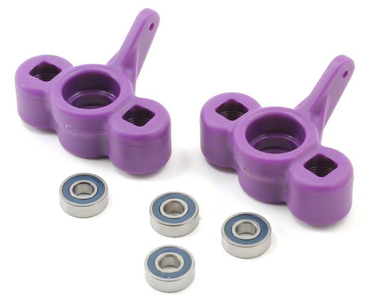 RPM T/E Maxx Axle Carriers/Steering Blocks w/Bearing- Purple 80038