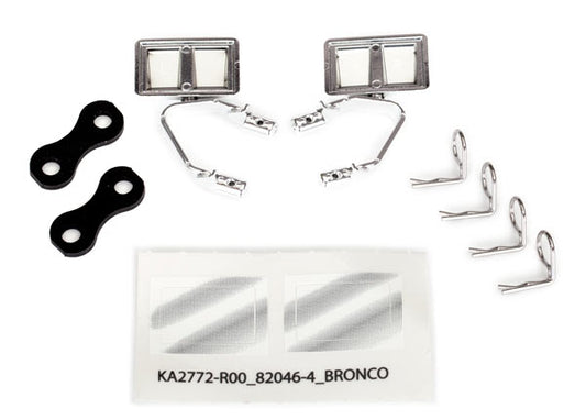 TRAXXAS Side Mirrors Chrome w/ Mounts suit 79 Bronco & F-150 - 8073X