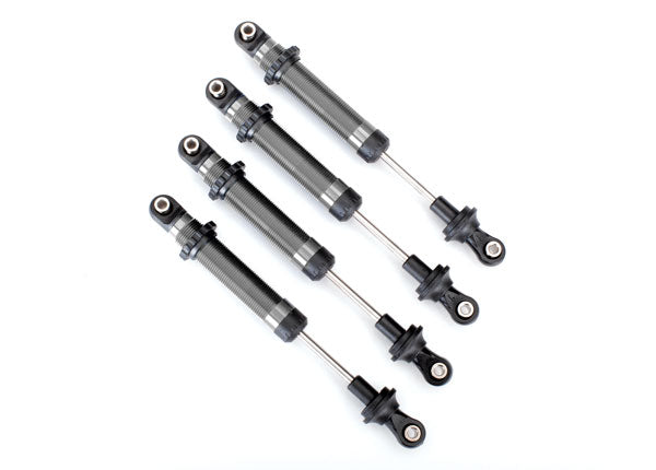 TRAXXAS GTS Long Shocks Silver Aluminium Complete NO Springs 4pcs - 8160