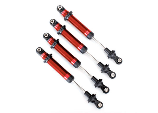 TRAXXAS GTS Long Shocks Red Aluminium Complete NO Springs 4pcs - 8160R