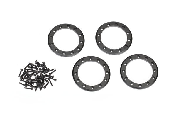 TRAXXAS Beadlock Rings 2.2in Black Aluminium w/ Hardware 4pcs - 8168T