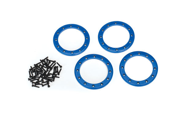 TRAXXAS Beadlock Rings 2.2in Blue Aluminium w/ Hardware 4pcs - 8168X