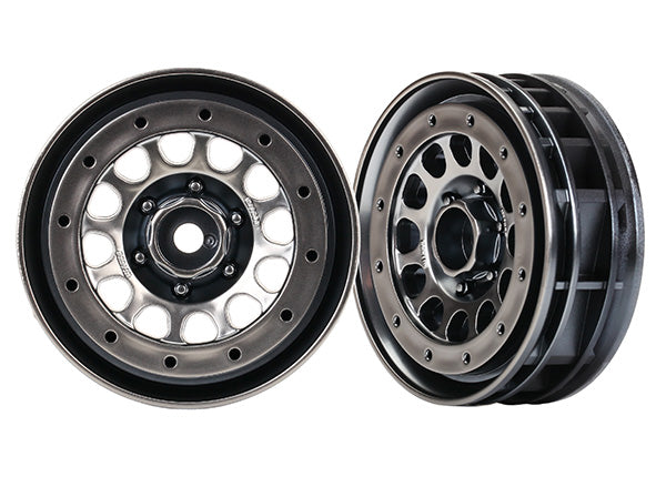 TRAXXAS Method 105 1.9in Race Wheels Black Chrome NO Beadlocks 2pcs - 8173