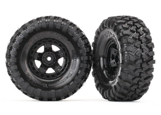 TRAXXAS Canyon Trail Tyres on 1.9in 5-Spoke Black Wheels suit TRX-4 Sport 2pcs - 8179