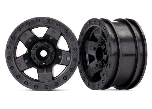 TRAXXAS Wheels 2.2in 5-Spoke Black suit TRX-4 HT Sport 2pcs - 8180