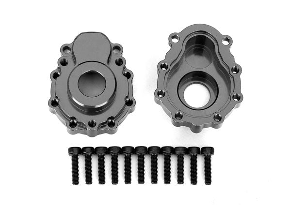 TRAXXAS Outer Portal Housings Charcoal Grey 6061-T6 Aluminium w/ Hardware 2pcs - 8251A