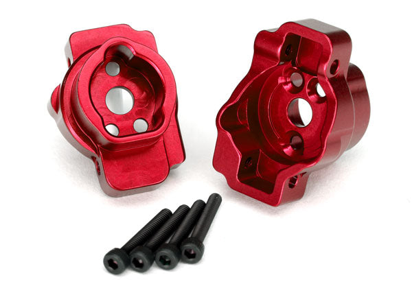 TRAXXAS Portal Drive Rear Axle Mounts Red 6061-T6 Aluminium 2pcs - 8256R