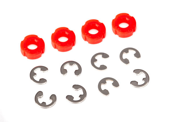 TRAXXAS Shock Pistons Red w/ E-Clips 4pcs - 8261