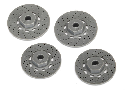 TRAXXAS 12mm Wheel Hub Brake Disc Rotors Grey 4pcs - 8356