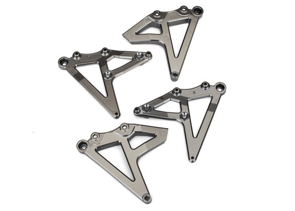 TRAXXAS Shock Mounts Rear L&R Black Satin Chrome 4pcs - 8538X