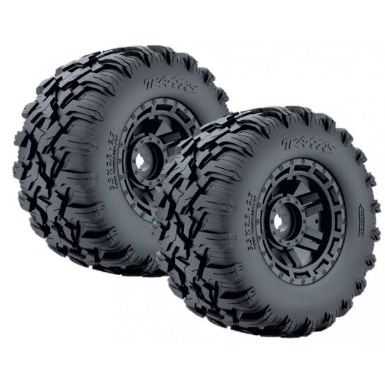 TRAXXAS All Terrain TSM Tyre on Black Wheel suit Maxx 17mm Hex - 8972