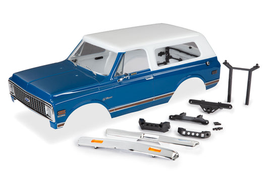 TRAXXAS Blue Painted Body Shell w/ Trims suit 1972 Chevy Blazer - 9111X