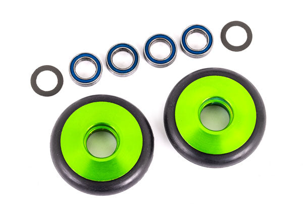 TRAXXAS Wheelie Bar Wheels Green Aluminium suit Drag Slash 2pcs - 9461G