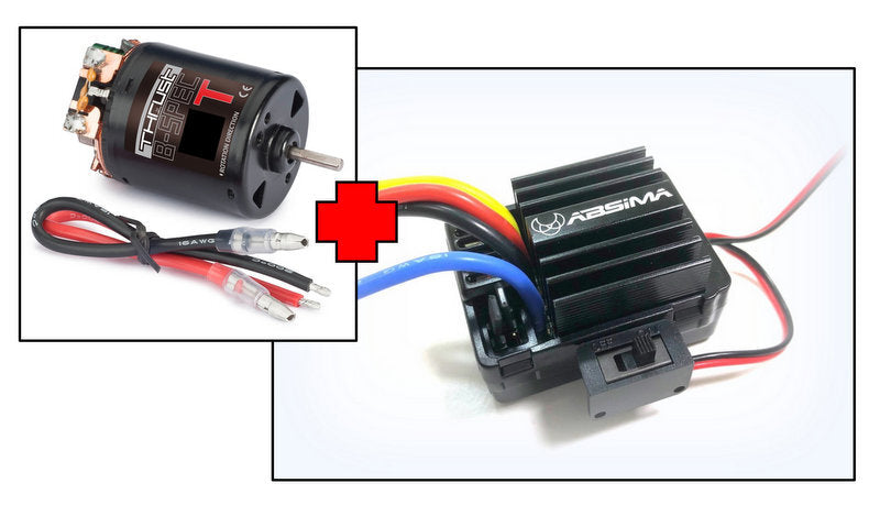 ABSIMA 17T Brushed Thrust Motor & 40A 2-3S ESC - AB2100014